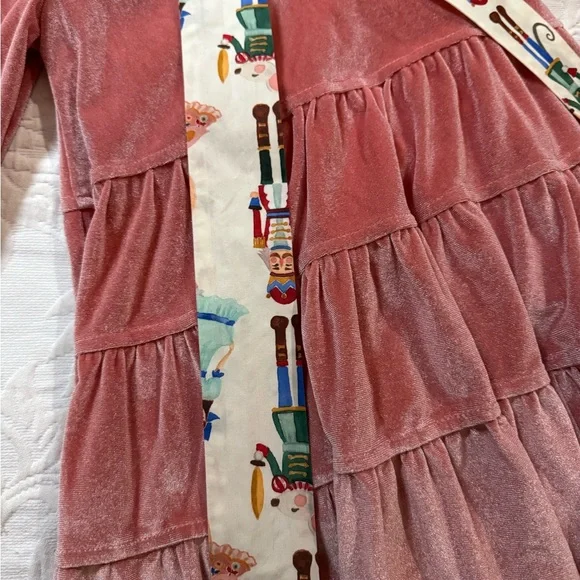 Pink Chicken Christmas Nutcracker Dress Pink Velour Velvet Size 5Y Ruffle - Picture 4 of 6